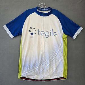 Jakroo White Biking Shirt Branded Short Sleeve Round Neck Pockets Mens Size 3XL